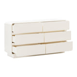 TOV Furniture Sagura 6-Drawer Dresser Cream 56"W x 18"D x 31.6"H
