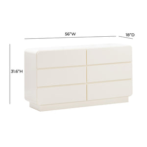 TOV Furniture Sagura 6-Drawer Dresser Cream 56"W x 18"D x 31.6"H