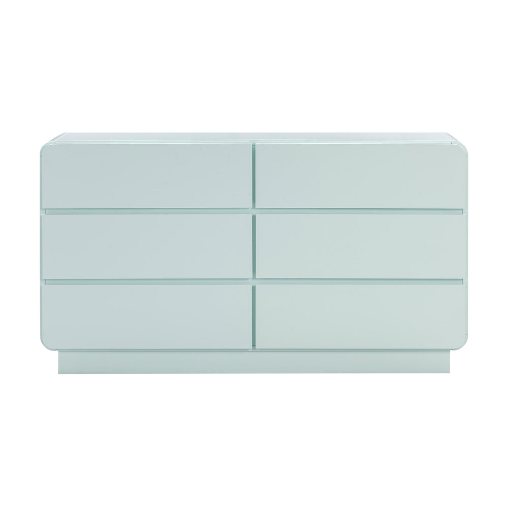 TOV Furniture Sagura 6-Drawer Dresser Blue 56"W x 18"D x 31.6"H