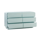 TOV Furniture Sagura 6-Drawer Dresser Blue 56"W x 18"D x 31.6"H