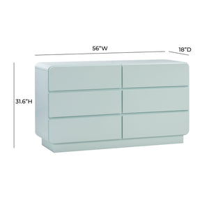 TOV Furniture Sagura 6-Drawer Dresser Blue 56"W x 18"D x 31.6"H