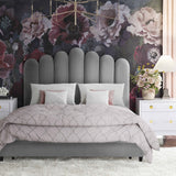 Celine Grey Velvet Bed in Queen