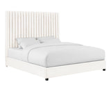 Arabelle White Velvet Bed in Queen