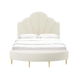 Bianca Cream Velvet Bed in King