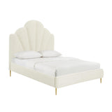 Bianca Cream Velvet Bed in Queen
