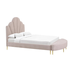 Bianca Blush Velvet Bed in Full