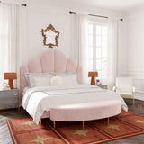 Bianca Blush Velvet Bed in Full