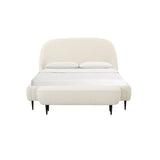 TOV Furniture Denise Boucle Bed in Queen Cream 