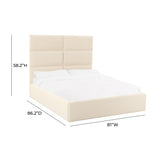 TOV Furniture Eliana Velvet King Bed Cream 