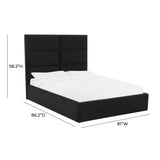 TOV Furniture Eliana Velvet King Bed Black 