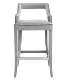 Tiffany Velvet Counter Stool Grey TOV-BS20