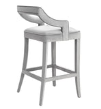 Tiffany Grey Velvet Counter Stool