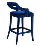 Tiffany Navy Velvet Counter Stool