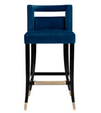 Hart Navy Velvet Bar Stool