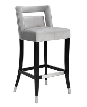 Hart Grey Velvet Bar Stool