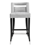 Hart Grey Velvet Bar Stool