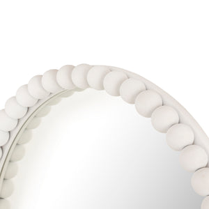 Baria White Wooden Mirror