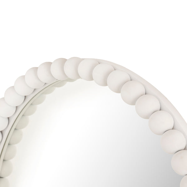 Baria White Wooden Mirror