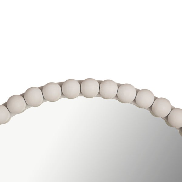 Baria White Wooden Mirror