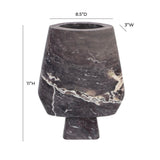 TOV Furniture Samma Vase - Large Grey Marble 3"W x 8.5"D x 11"H