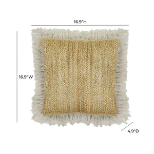 TOV Furniture Emerge Square Accent Pillow Natural 16.9"W x 4.9"D x 16.9"H