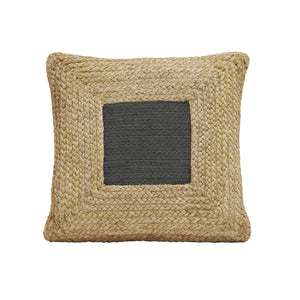 TOV Furniture Blank Mind Black Square Accent Pillow Black,Natural 16.9"W x 4.9"D x 16.9"H