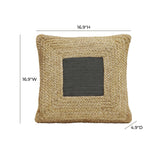 TOV Furniture Blank Mind Black Square Accent Pillow Black,Natural 16.9"W x 4.9"D x 16.9"H