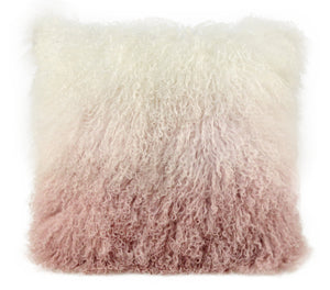 Tibetan Sheep Pillow White to Blush