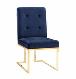 Akiko Navy Velvet Chair - Set of 2