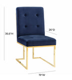 Akiko Navy Velvet Chair - Set of 2