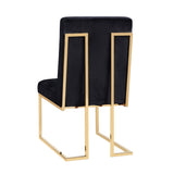 Akiko Black Velvet Chair - Set of 2