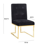 Akiko Black Velvet Chair - Set of 2