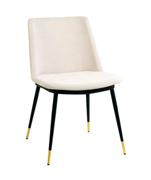 Evora Cream Velvet Chair - Gold Legs (Set of 2)