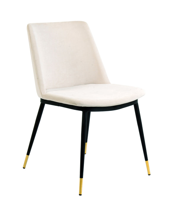 Evora Cream Velvet Chair - Gold Legs (Set of 2)