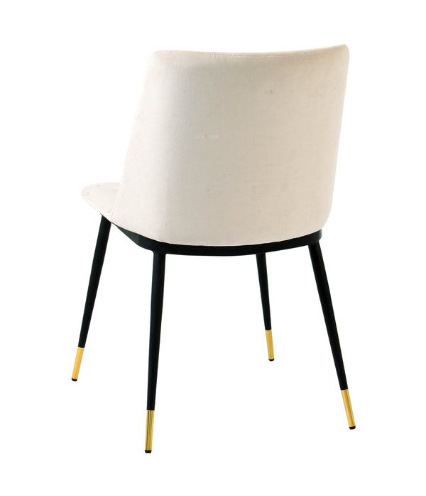 Evora Cream Velvet Chair - Gold Legs (Set of 2)