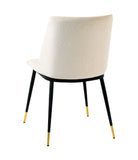 Evora Cream Velvet Chair - Gold Legs (Set of 2)