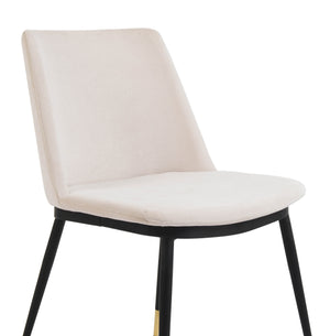 Evora Cream Velvet Chair - Gold Legs (Set of 2)