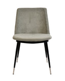 Evora Grey Velvet Chair - Silver Legs (Set of 2)