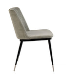 Evora Grey Velvet Chair - Silver Legs (Set of 2)