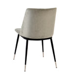 Evora Grey Velvet Chair - Silver Legs (Set of 2)