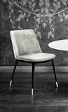 Evora Grey Velvet Chair - Silver Legs (Set of 2)