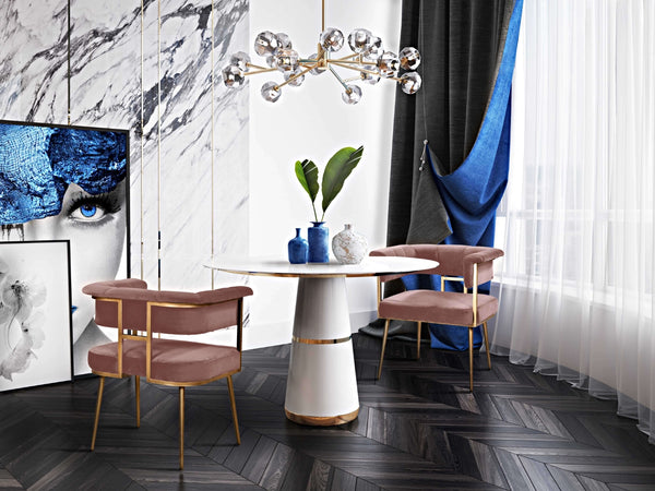 Astrid Velvet Chair Blush TOV-D44024