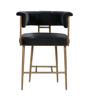 Astrid Grey Velvet Counter Stool
