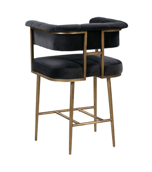 Astrid Grey Velvet Counter Stool