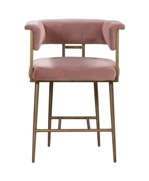 Astrid Velvet Counter Stool Blush TOV-D44026