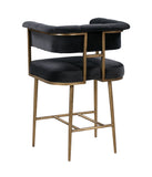 Astrid Grey Velvet Bar Stool