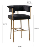 Astrid Grey Velvet Bar Stool