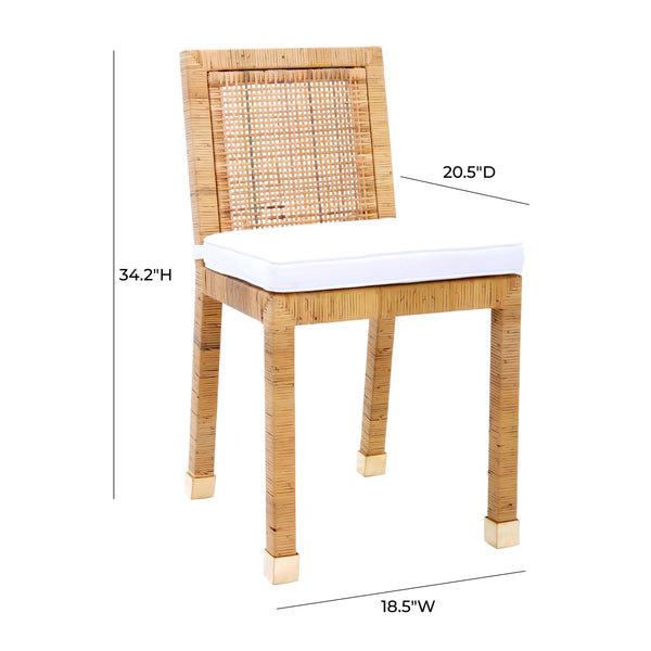 TOV Furniture Amara Rattan Dining Chair Natural 18.5"W x 20.5"D x 34.2"H