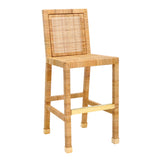 TOV Furniture Amara Rattan Bar Stool Natural 18.5"W x 20.6"D x 42.5"H