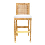 TOV Furniture Amara Rattan Bar Stool Natural 18.5"W x 20.6"D x 42.5"H